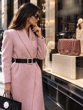 Wrap Coat  / Quilted Flap Bag COMBO